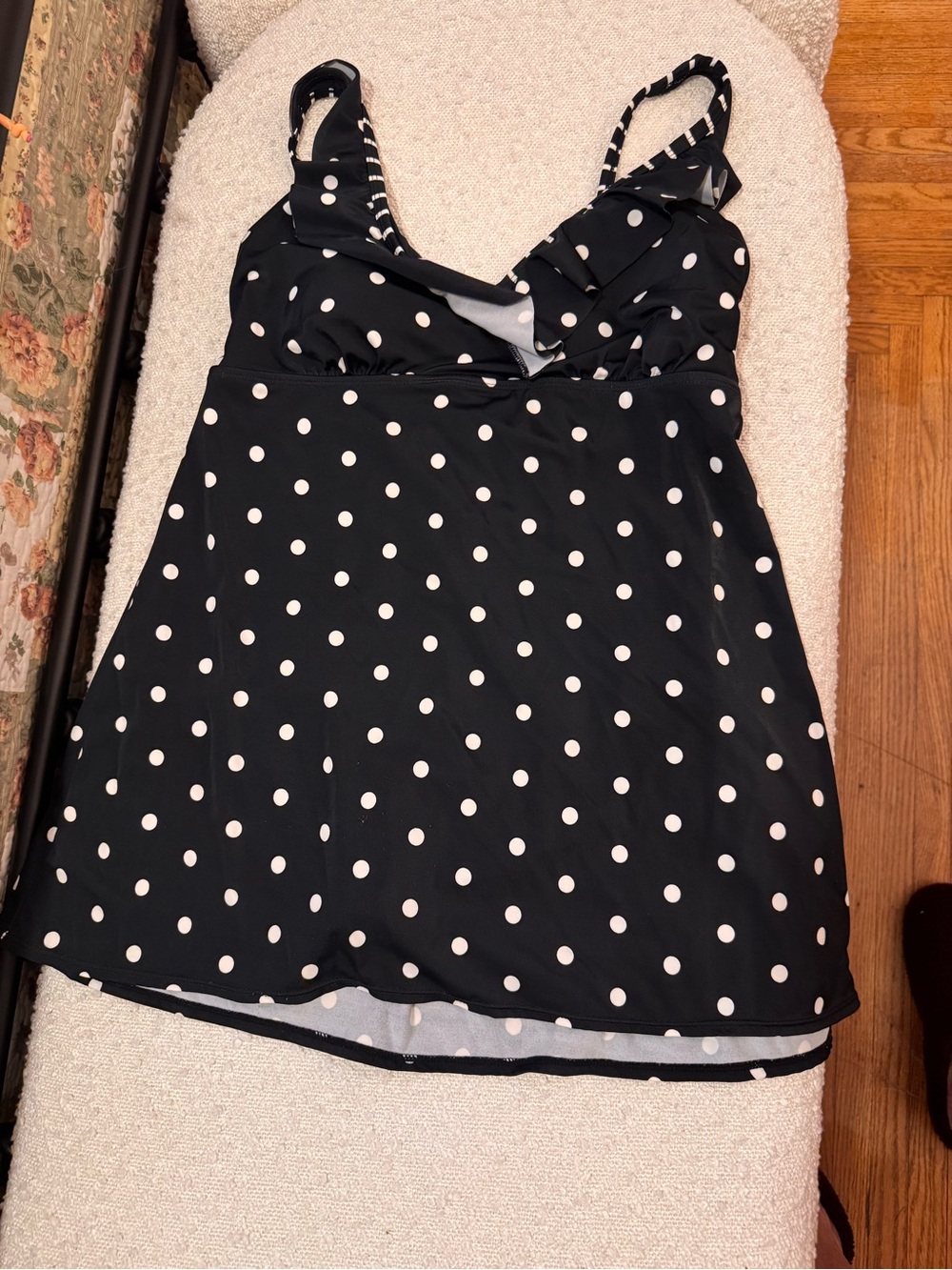 Kim Rogers Black and White Polka Dot Swim Dress